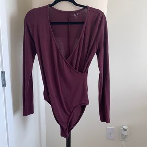 Loft burgundy bodysuit